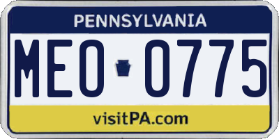 PA license plate MEO0775