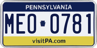 PA license plate MEO0781