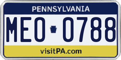 PA license plate MEO0788