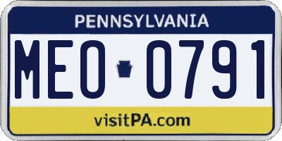 PA license plate MEO0791