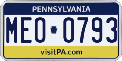 PA license plate MEO0793