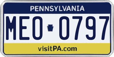 PA license plate MEO0797