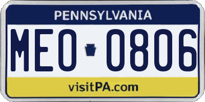 PA license plate MEO0806