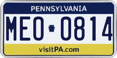 PA license plate MEO0814