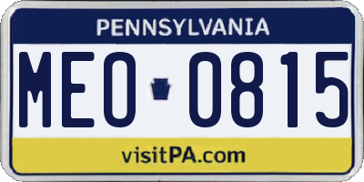 PA license plate MEO0815
