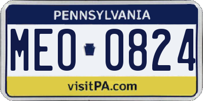 PA license plate MEO0824