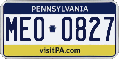 PA license plate MEO0827