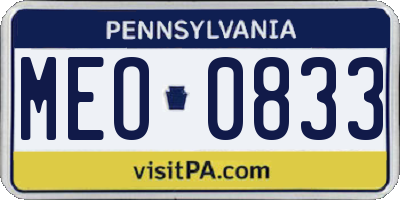 PA license plate MEO0833