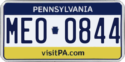 PA license plate MEO0844