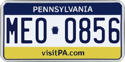 PA license plate MEO0856