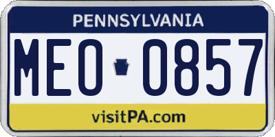 PA license plate MEO0857