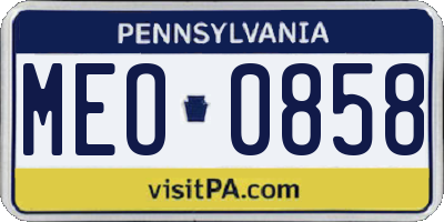 PA license plate MEO0858