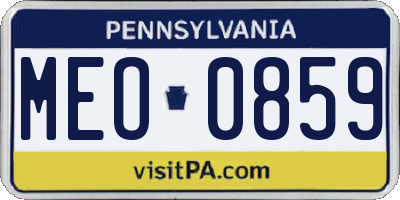 PA license plate MEO0859