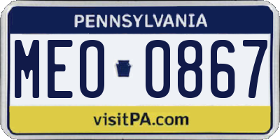 PA license plate MEO0867
