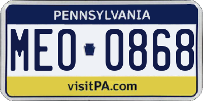 PA license plate MEO0868