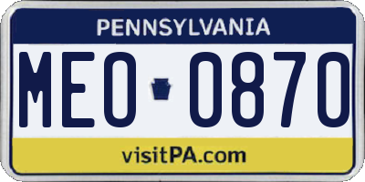 PA license plate MEO0870