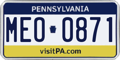 PA license plate MEO0871