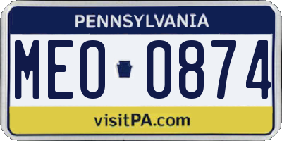 PA license plate MEO0874