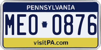 PA license plate MEO0876
