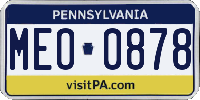 PA license plate MEO0878