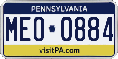 PA license plate MEO0884