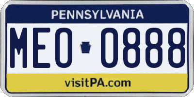 PA license plate MEO0888