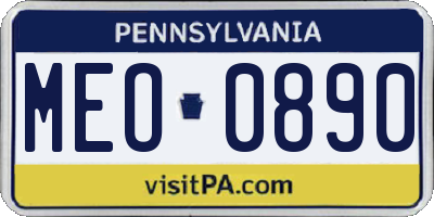 PA license plate MEO0890