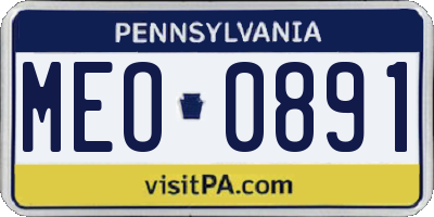 PA license plate MEO0891