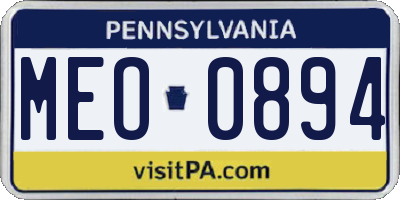 PA license plate MEO0894