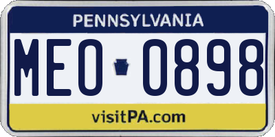 PA license plate MEO0898