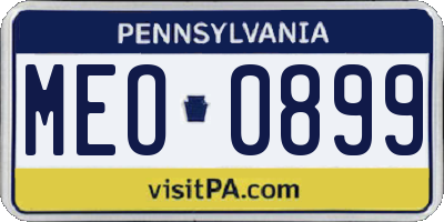 PA license plate MEO0899