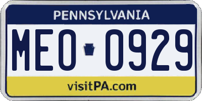 PA license plate MEO0929