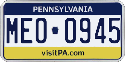 PA license plate MEO0945