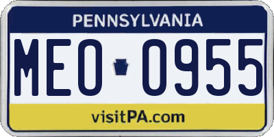 PA license plate MEO0955