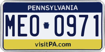 PA license plate MEO0971