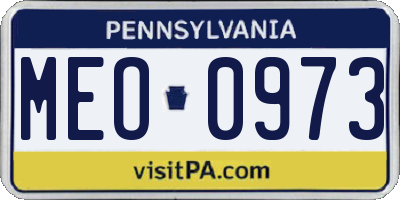 PA license plate MEO0973
