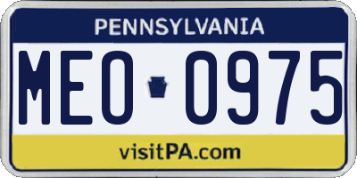 PA license plate MEO0975