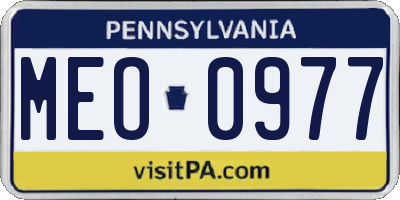 PA license plate MEO0977