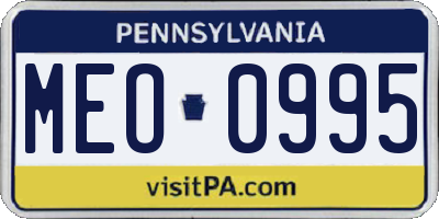 PA license plate MEO0995