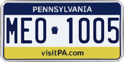 PA license plate MEO1005