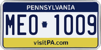PA license plate MEO1009