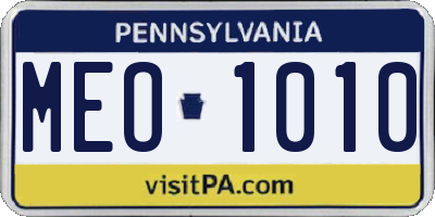 PA license plate MEO1010