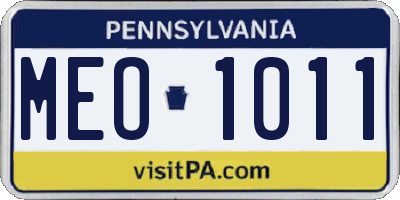 PA license plate MEO1011