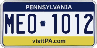 PA license plate MEO1012