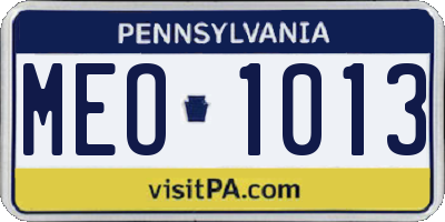 PA license plate MEO1013