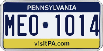 PA license plate MEO1014