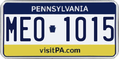 PA license plate MEO1015