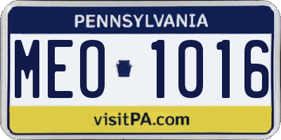 PA license plate MEO1016