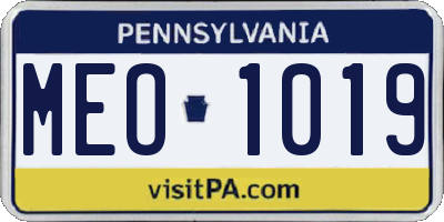 PA license plate MEO1019