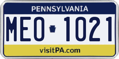PA license plate MEO1021